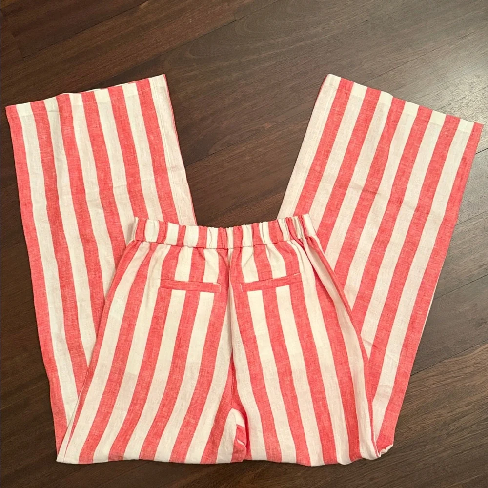 NWT Boden Linen Wide Leg Dulwich Pants in Red & White Stripes - Picture 5 of 5